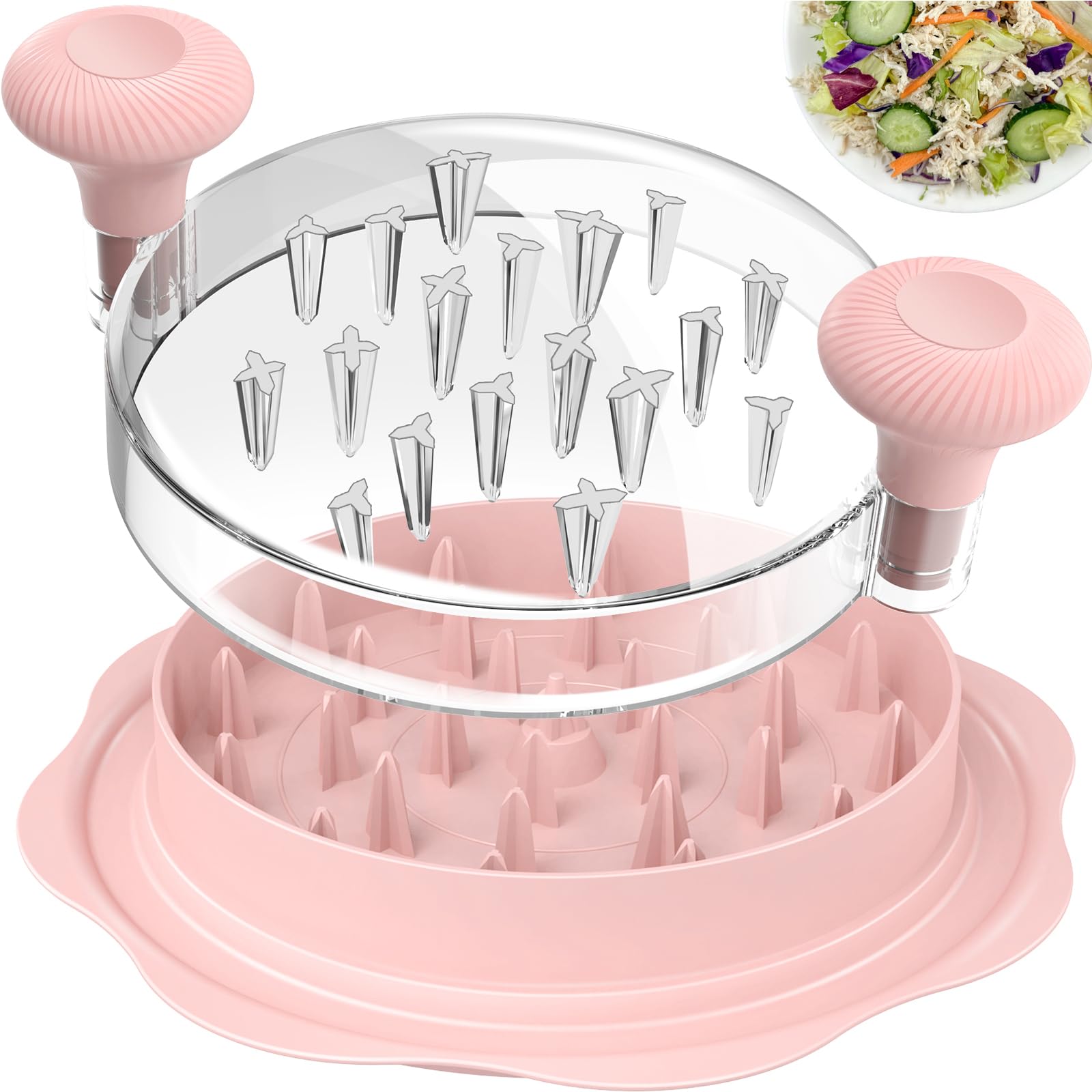 Ukeetap 10" Pro Large Meat Shredder Tool Twist for Seafood, Chicken, Beef, Pink