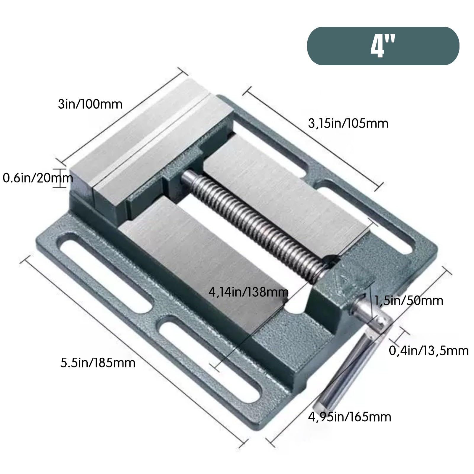 Prensa de taladro Vice Mecánico Banco Vise Mesa Top Abrazadera de bloqueo de bloqueo Base giratoria de 4 pulgadas Precision Fresado Vice Drill Press Vise Fresadora de fresado Banco Abrazadera