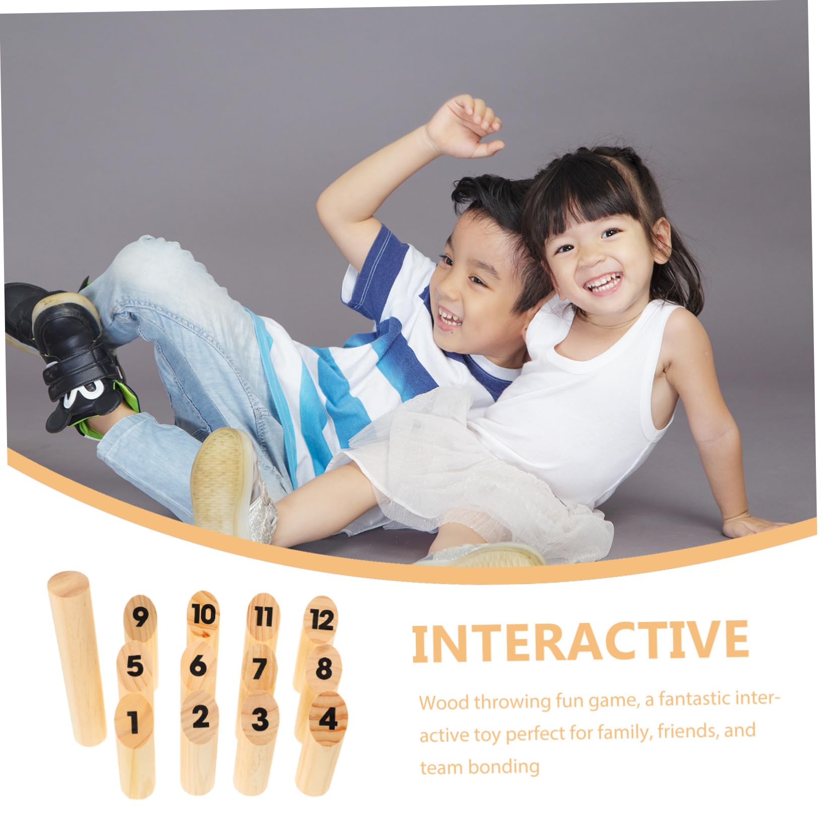 WOONEKY Jeu De Lancer Numéroté en Bois Massif, Kit Complet, Jeu D’extérieur Familial, Jouet Interactif pour Garçon Et Filles Et Adultes, pour Amusement Et Renforcement des Liens Sociaux