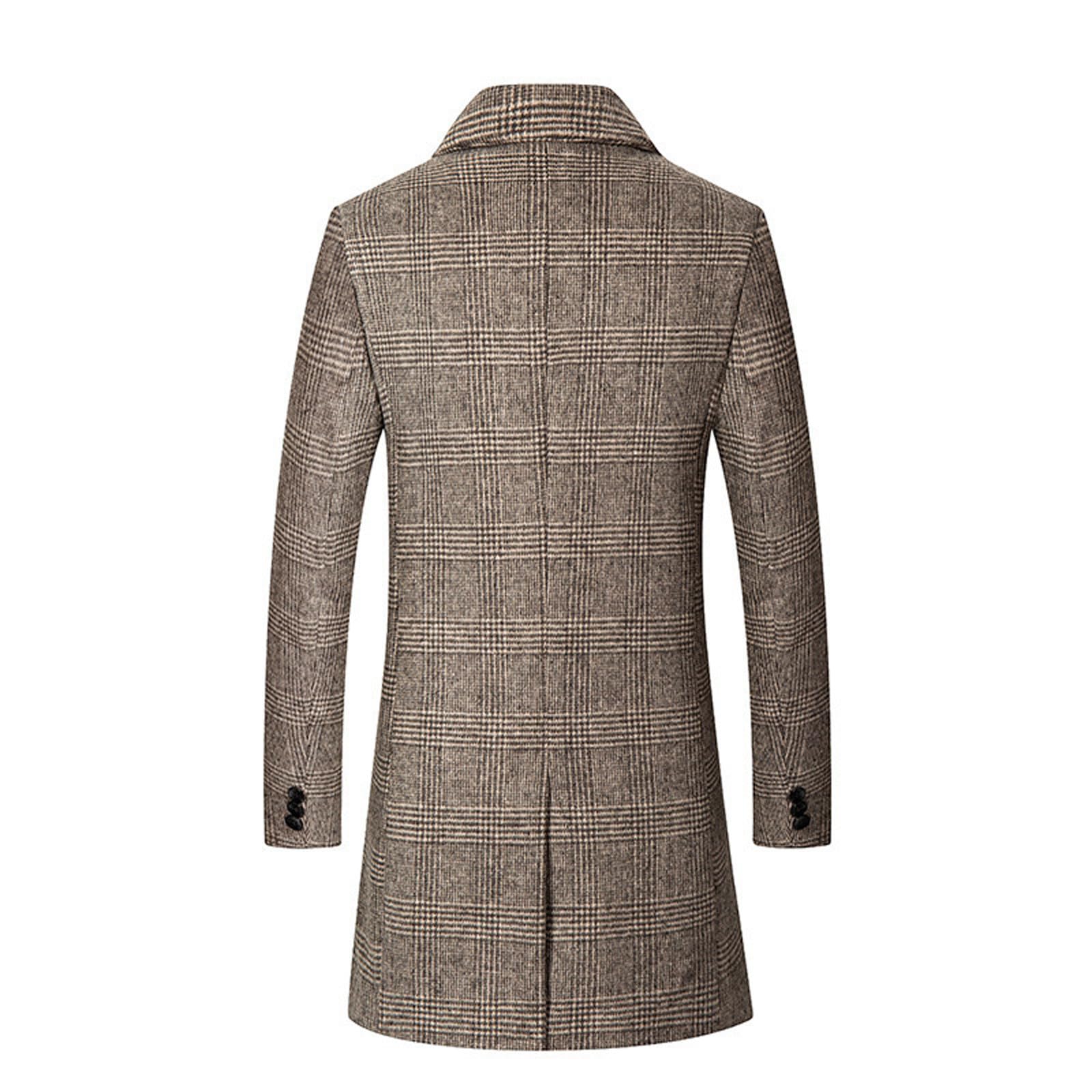 Giacconi Invernali Uomo,Prodotto Categoria Men's Anoraks - Trench da uomo in lana slim fit monopetto da lavoro stile professionale e versatile