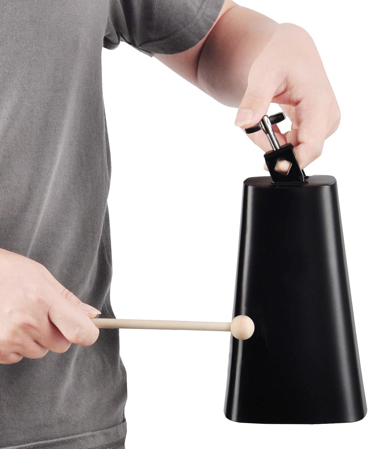 Eastrock 9 inch Metal Steel Cow Bells Noise Makers Hand Percussion Cowbell with Stick for Drum Set