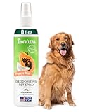 TropiClean Dog Perfume, Long Lasting Papaya Cologne, Deodorizing Spray for Smelly Dogs, After Bath Detangling Spray with Vitamin E, Safe for Cats, 8oz.