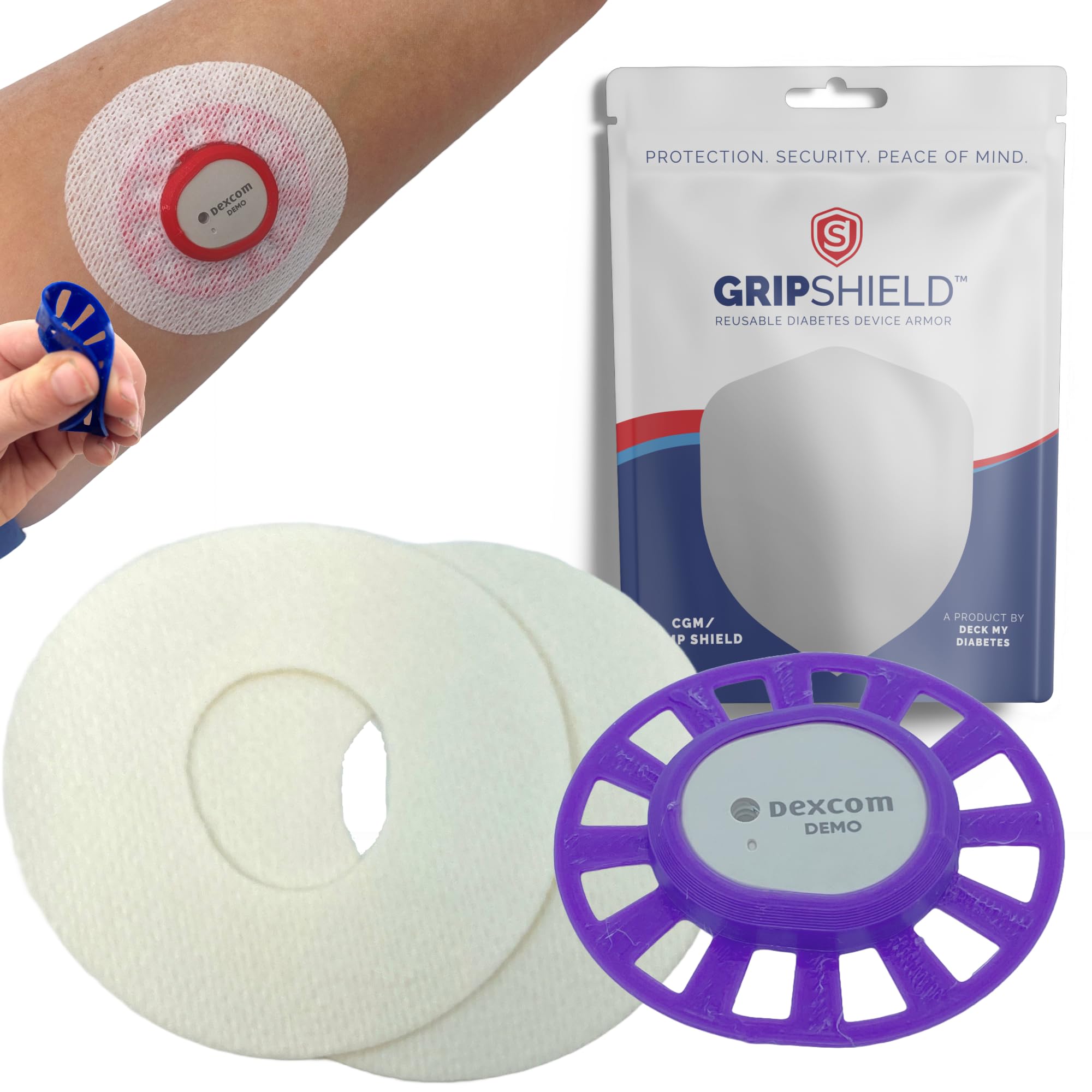 Dexcom G7 GripShield -by Deck My Diabetes. Flexible and Reusable CGM Armor-Protection from Accidental Bumps. (Purple Grape)