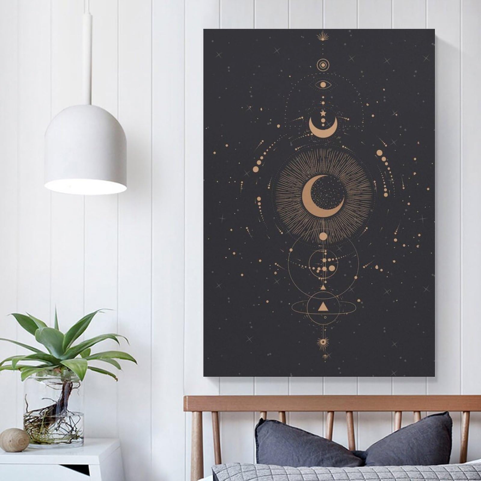 Amazon.co.jp: 絵画 星空の月、惑星、星インテリア 絵画 星座イラスト