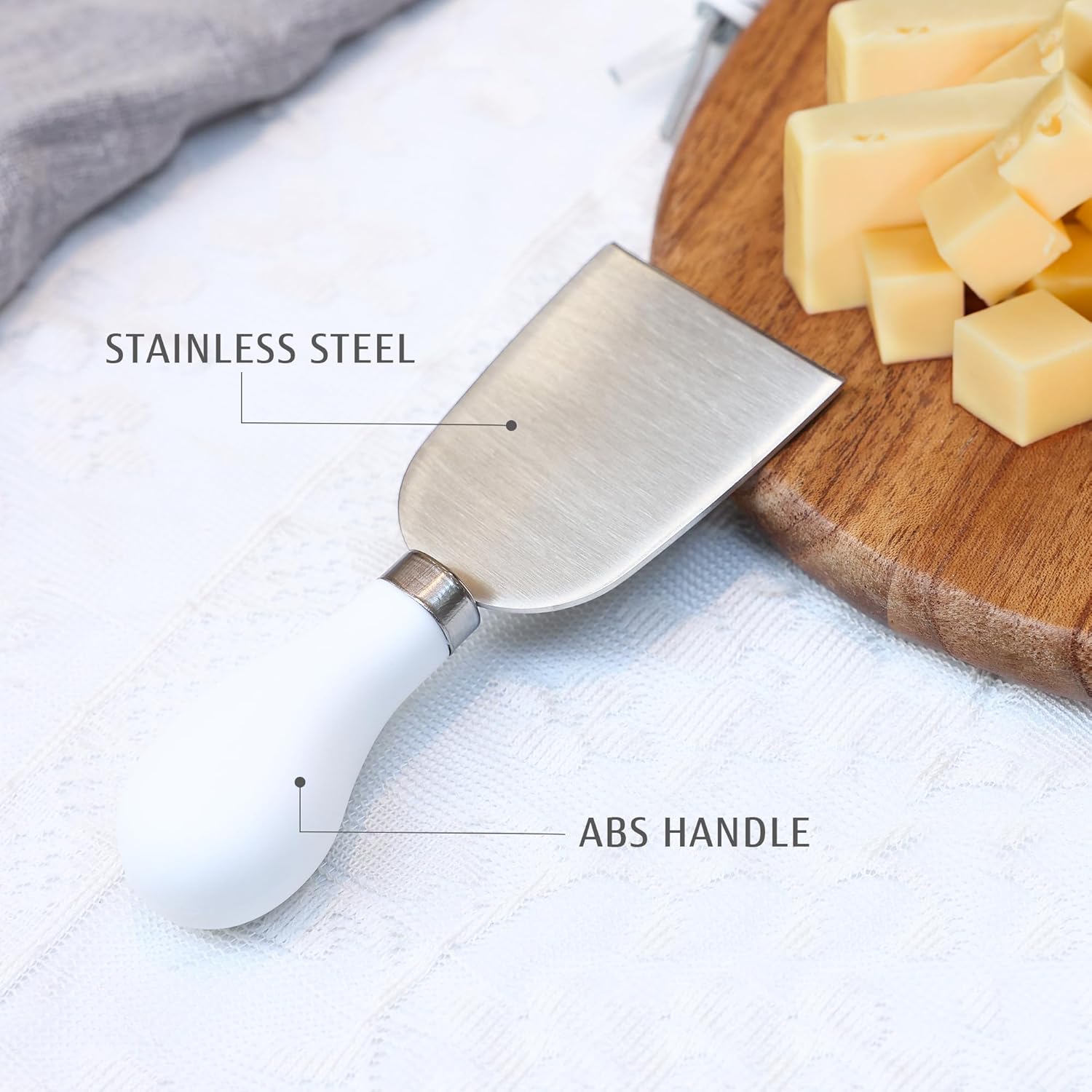 hecef 7pcs Cheese Board Set, Charcuterie Boards Set with Knives & Ceramic Bowls, Heart-shape Serving Board Set for Birthdays, Weddings, Housewarming (White) - Image 5