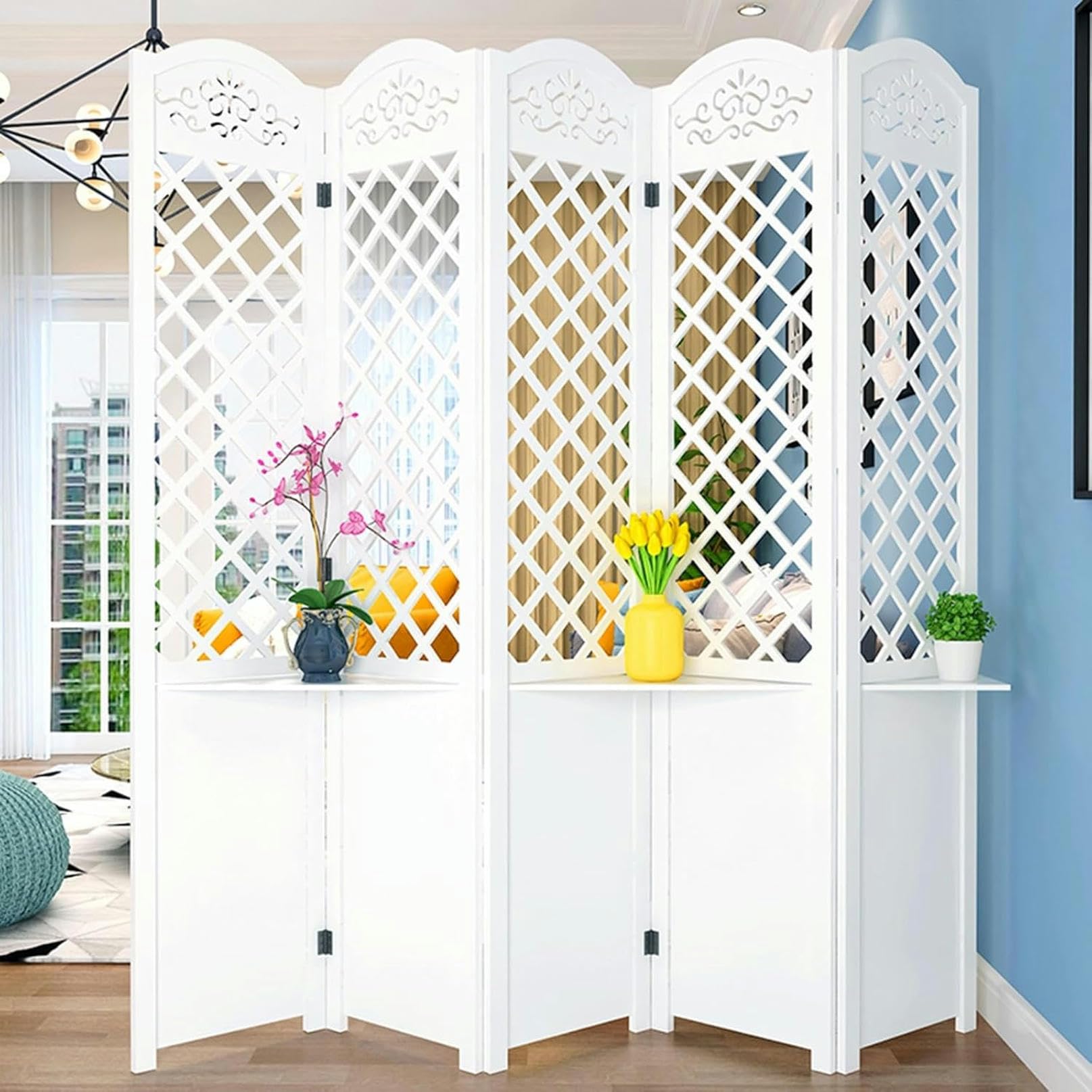 Séparateur de pièce au design moderne structure blanche épurée