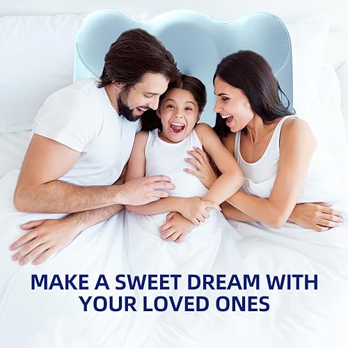 Miniatura 9 de Almohada cervical para el cuello para dormir, almohada de contorno de doble altura para aliviar el dolor de cuello, almohada ergonómica de espuma