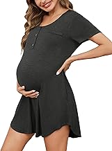 Uniexcosm Chemise De Nuit Allaitement Pyjama De Maternité pour Hôpital Robe De Nuit Femme Enceinte