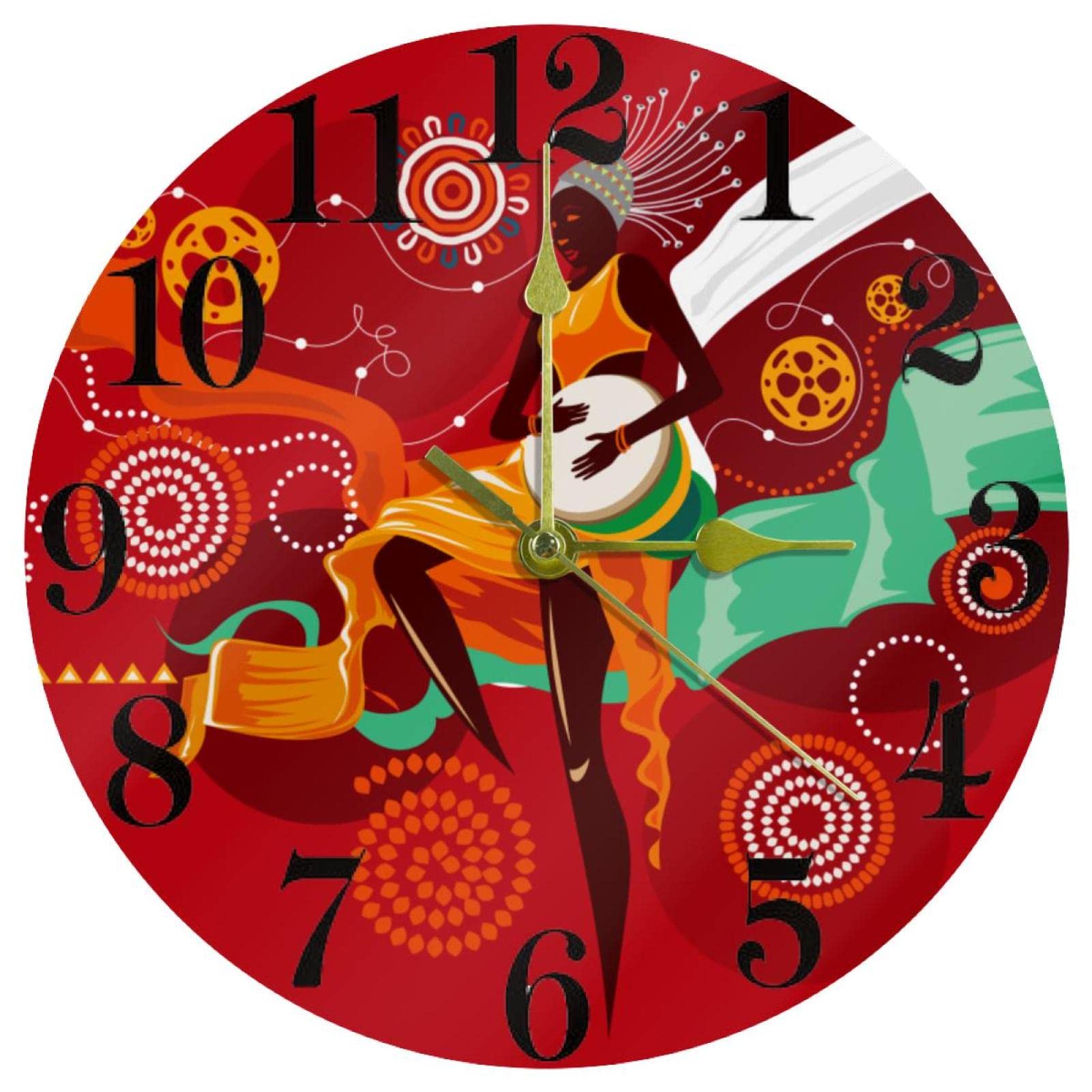 Horloge murale musique africaine silencieuse pour retrouver le sommeil