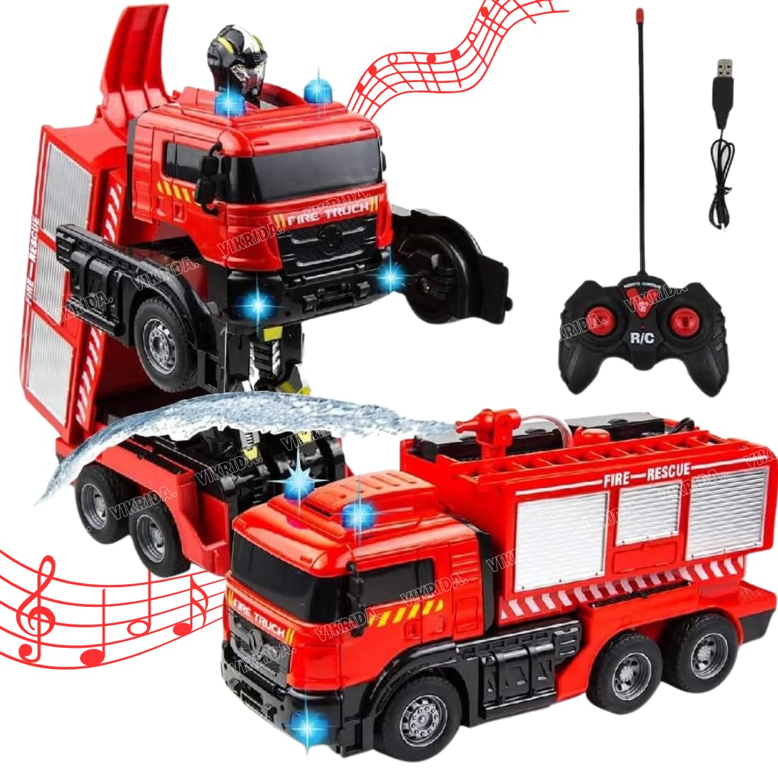 See full amazon price history chart for VikriDA Remote Control Fire Truck for Kids with Spray Water Pump. One Button Press Deformation with Flashing Lights and 4 Fire Engine Siren Sound Effects - Fire Truck VikriDA Remote Control Fire Truck for Kids with Spray Water Pump. One Button Press Deformation with Flashing Lights and 4 Fire Engine Siren Sound Effects - Fire Truck (B0CVH9HTRN) Amazon Price History, Amazon Price Tracker