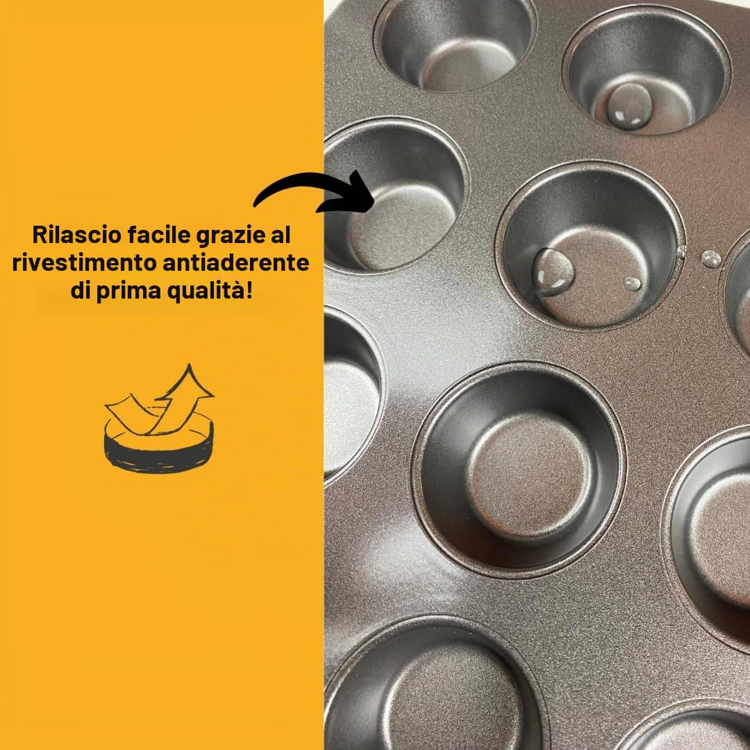 Birkmann Easy Baking 881112 Stampo per 24 Mini Muffin, Metallo, Grigio