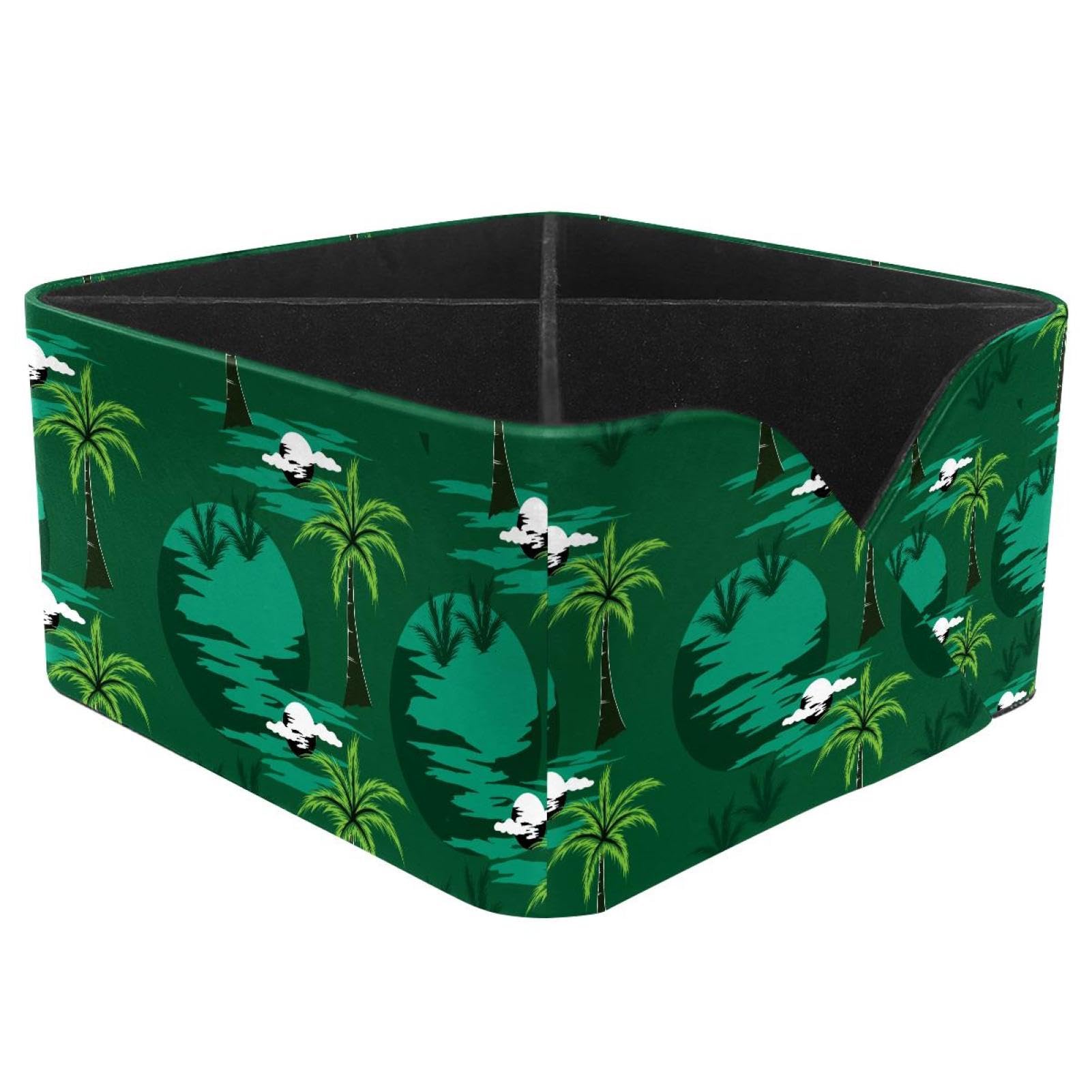 KengjuTesu Cloud Coconut Trees Desktop Organizer Pen Holder, Rectangular Pencil Cup for Office, Study and Makeup Stations