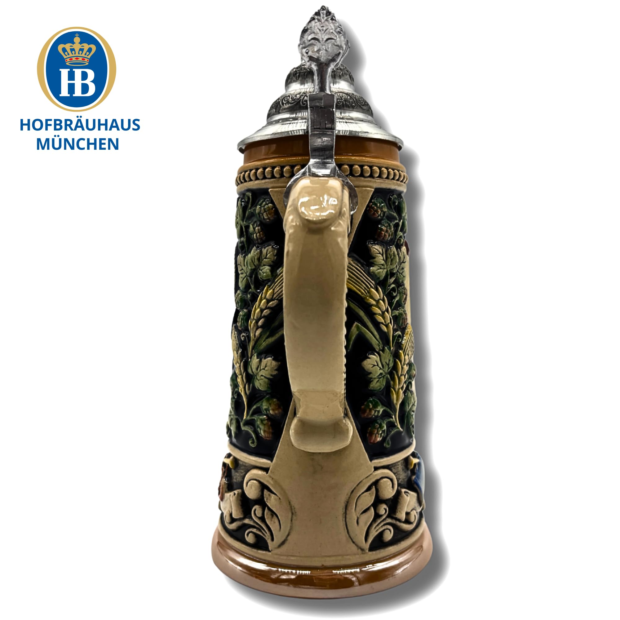 Reliefkrug Bierkrug Original "Hofbräuhaus" (0,25l, bunt) | Handarbeit Steinkrug | Bierbecher| Maßkrug | Geschenkidee für Herren und Damen