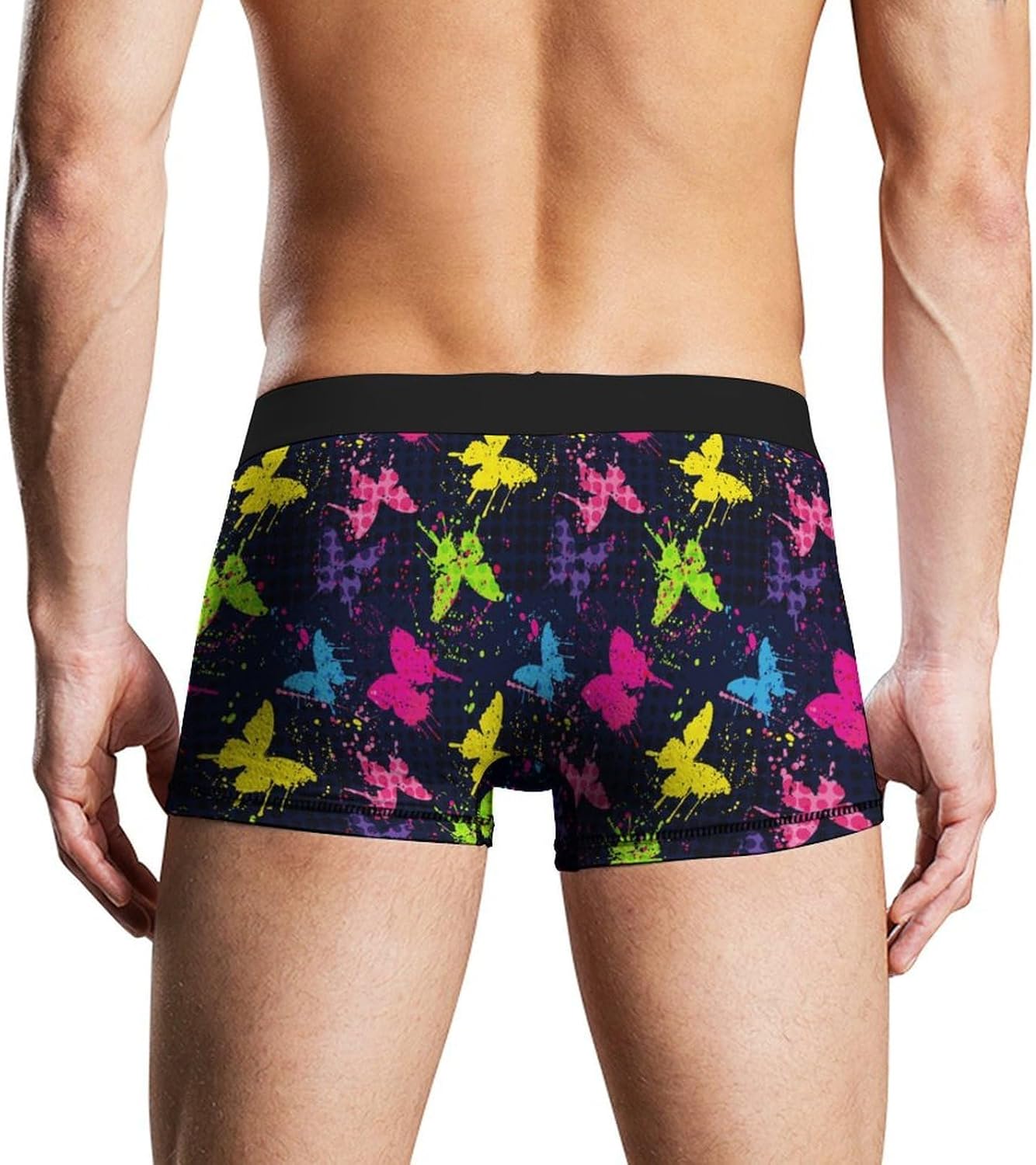 Colorful Abstract Butterflies Men's Boxer Briefs Novelty Underwear Trunks Short Underpants