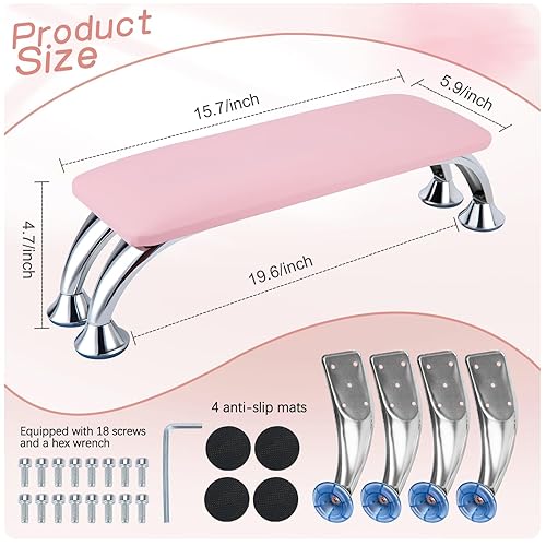 Miniatura 2 de Reposabrazos para uñas  Reposabrazos de piel de microfibra para uñas con tecnología de brazo para uñas reposamanos para manicura, reposamanos para