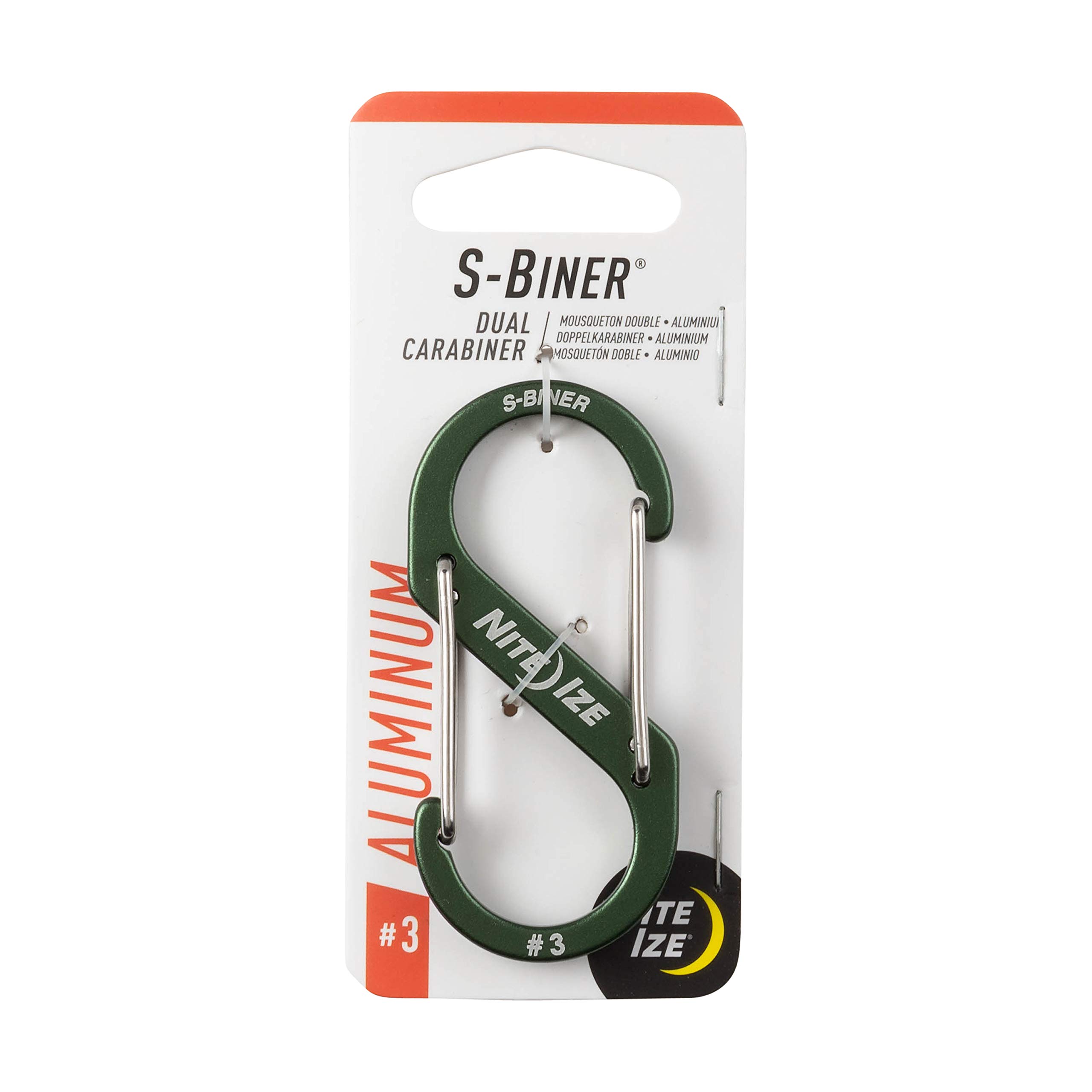 Nite Ize S-Biner Dual Carabiner Aluminum, Size #3, Olive