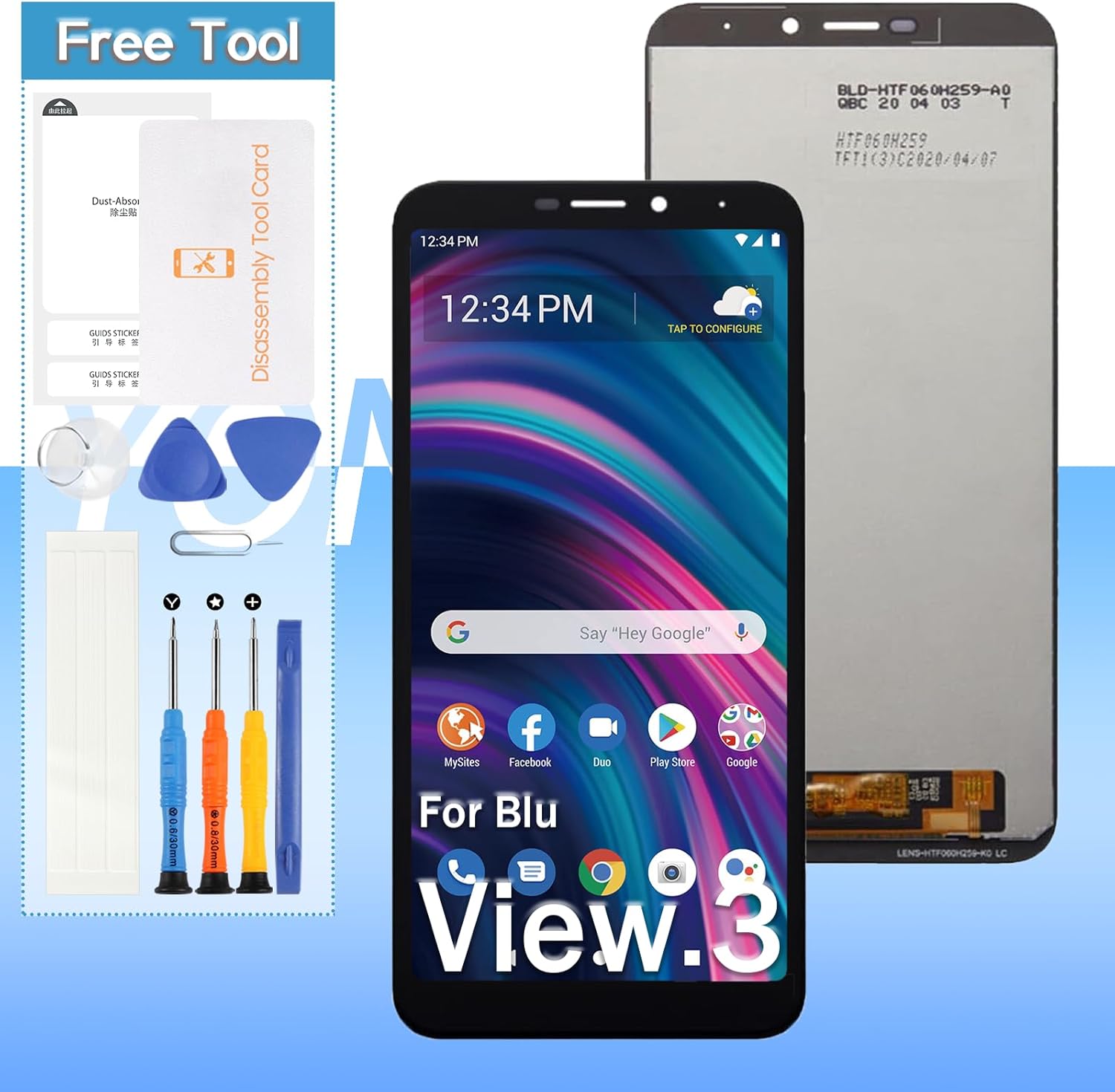 Yondista for BLU View 3 B140DL 6.0" LCD Display Screen Replacement Touch Digitizer Assembly with Tools