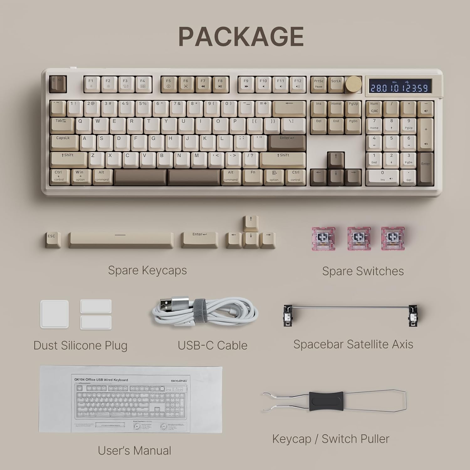Contents of SKYLOONG GK104 keyboard package