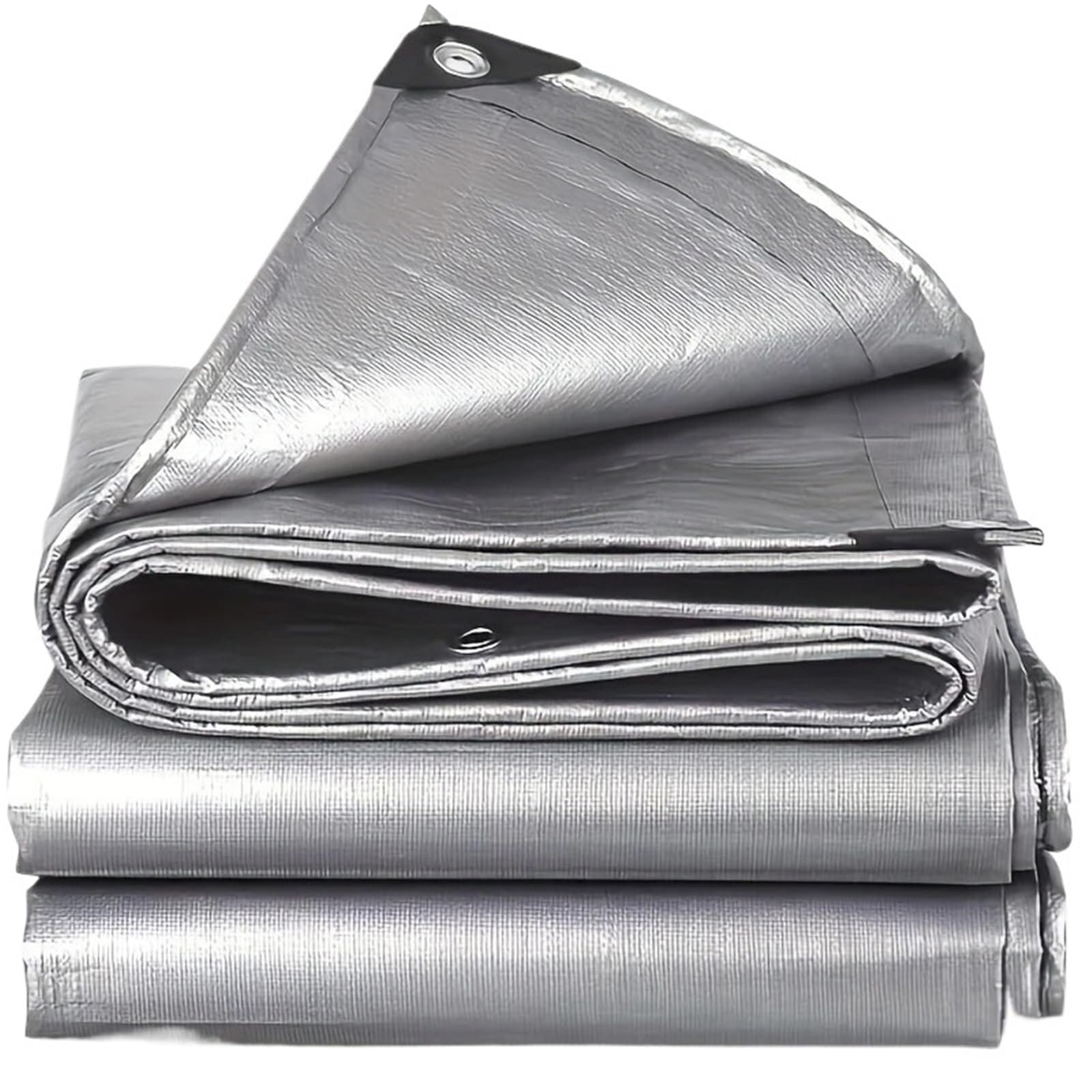 Waterproof Tarp, Camping Tarpaulin Canopy Rain Shade Tent Cover Awning Silver Multiple Sizes(3x6m)