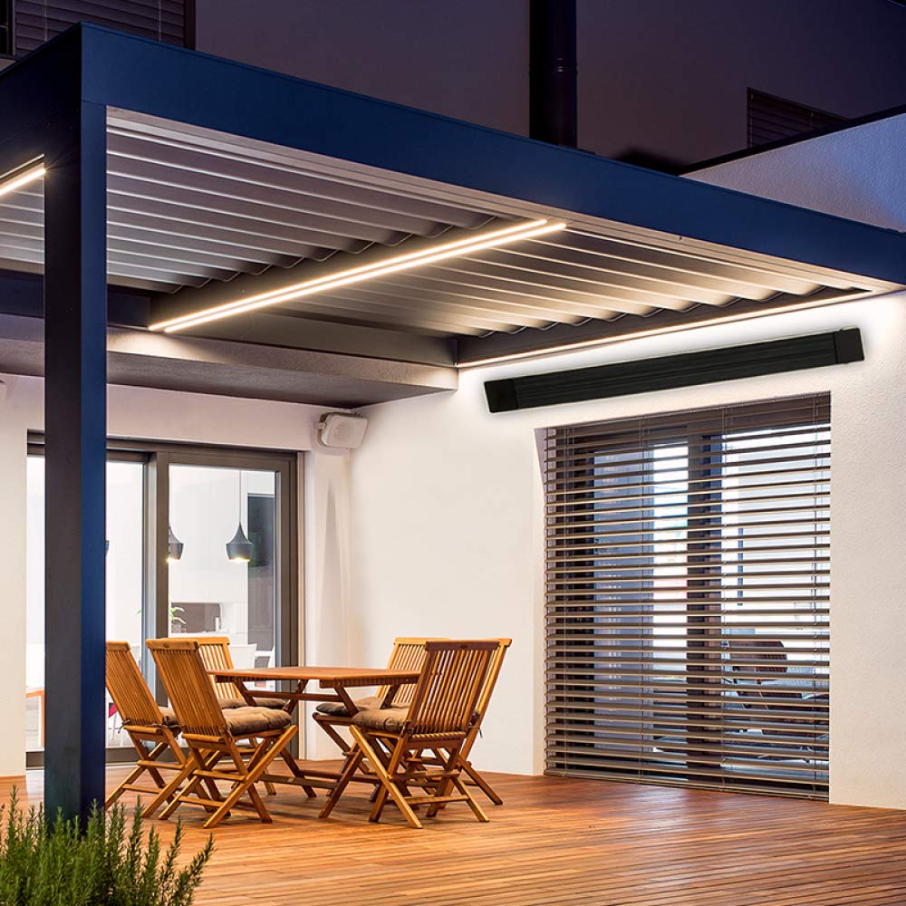 TROTEC Calefactor por radiación de luz negra IRD 3200 | Radiador Infrarrojo | Para exteriores | Radiadores de terraza| 3.200 W | IP55 clase de protección | Incluye soporte de pared y techo