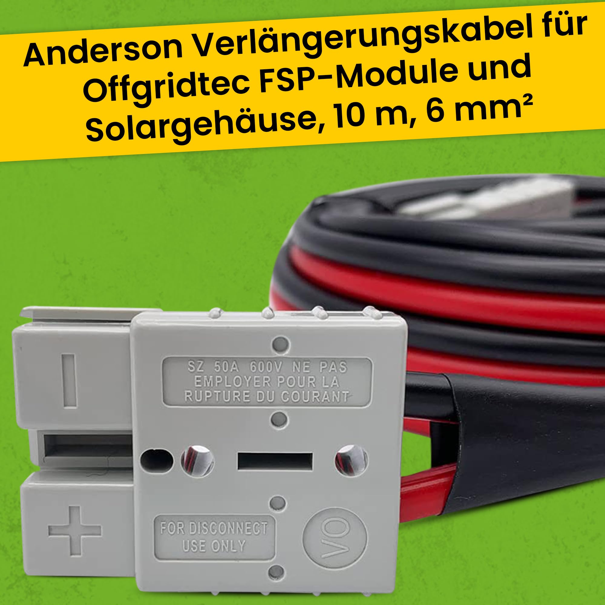 Anderson - Cavo di prolunga per moduli Offgridtec FSP e valigetta solare, 10 m, 6 mm²