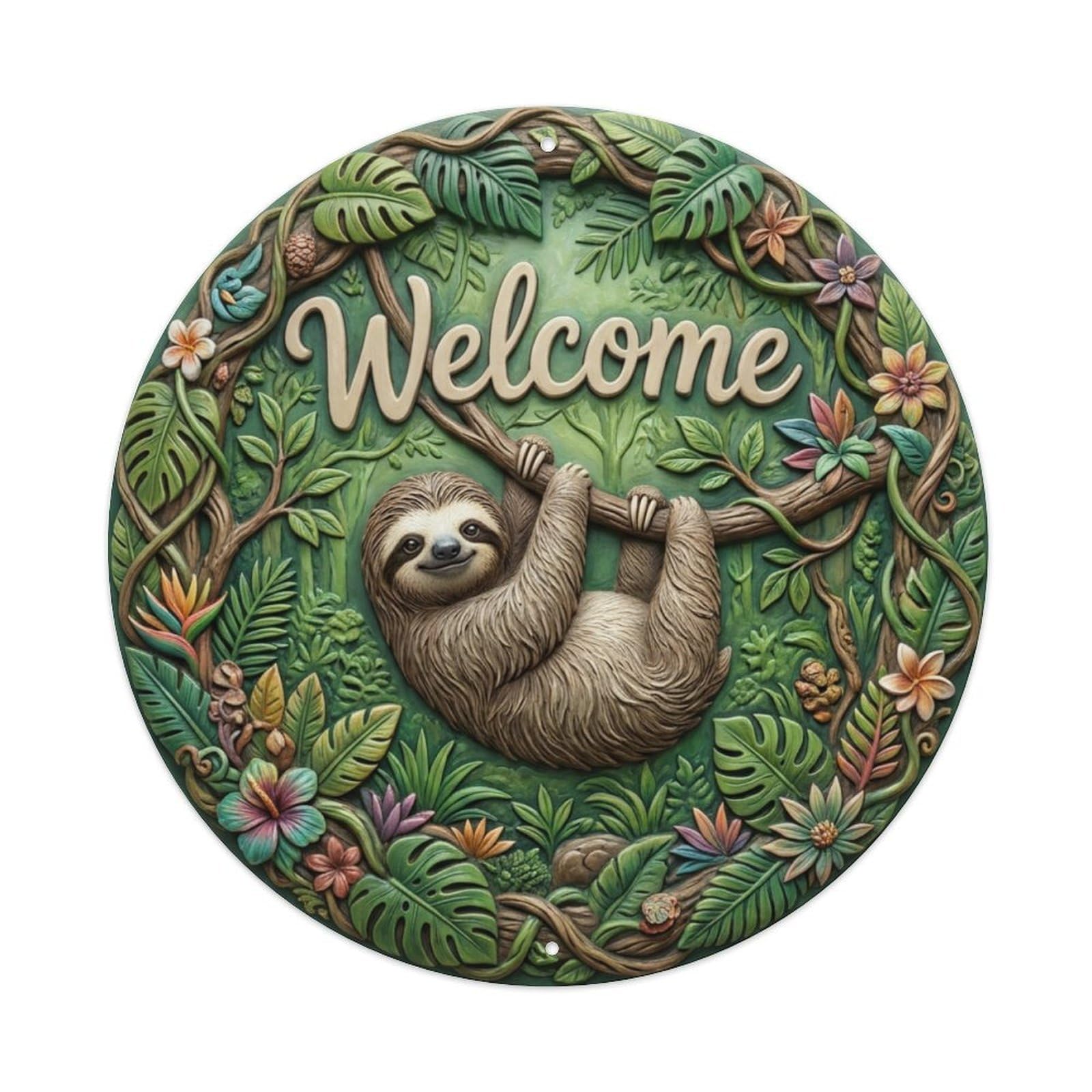 Tgrcjimh Style Metal Tin Sign Sloth Jungle Welcome Rainforest Chill