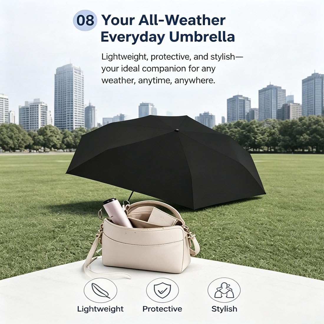 Parasol de poche pliable, parapluie crayon japonais