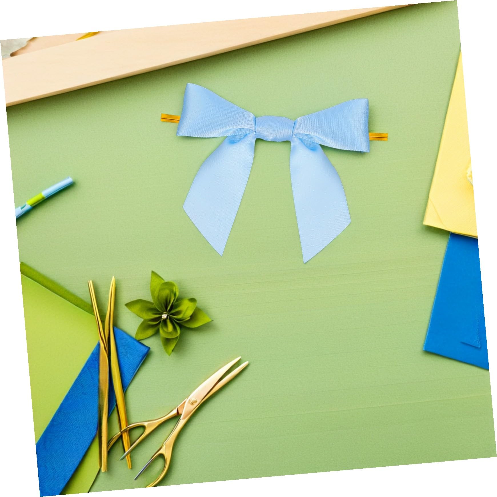 PLAFOPE 100 Piezas Lazos para Bolsas Regalo Azul Moños Preatados para Manualidades Decoración de Fiestas Bodas y Cumpleaños