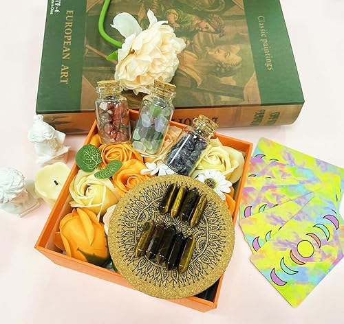 Miniatura 5 de QINJIEJIE Juego de 20 varitas de cristal de ojo de tigre, piedras preciosas a granel, piedras preciosas hexagonales pulidas, piedra natural de Reiki