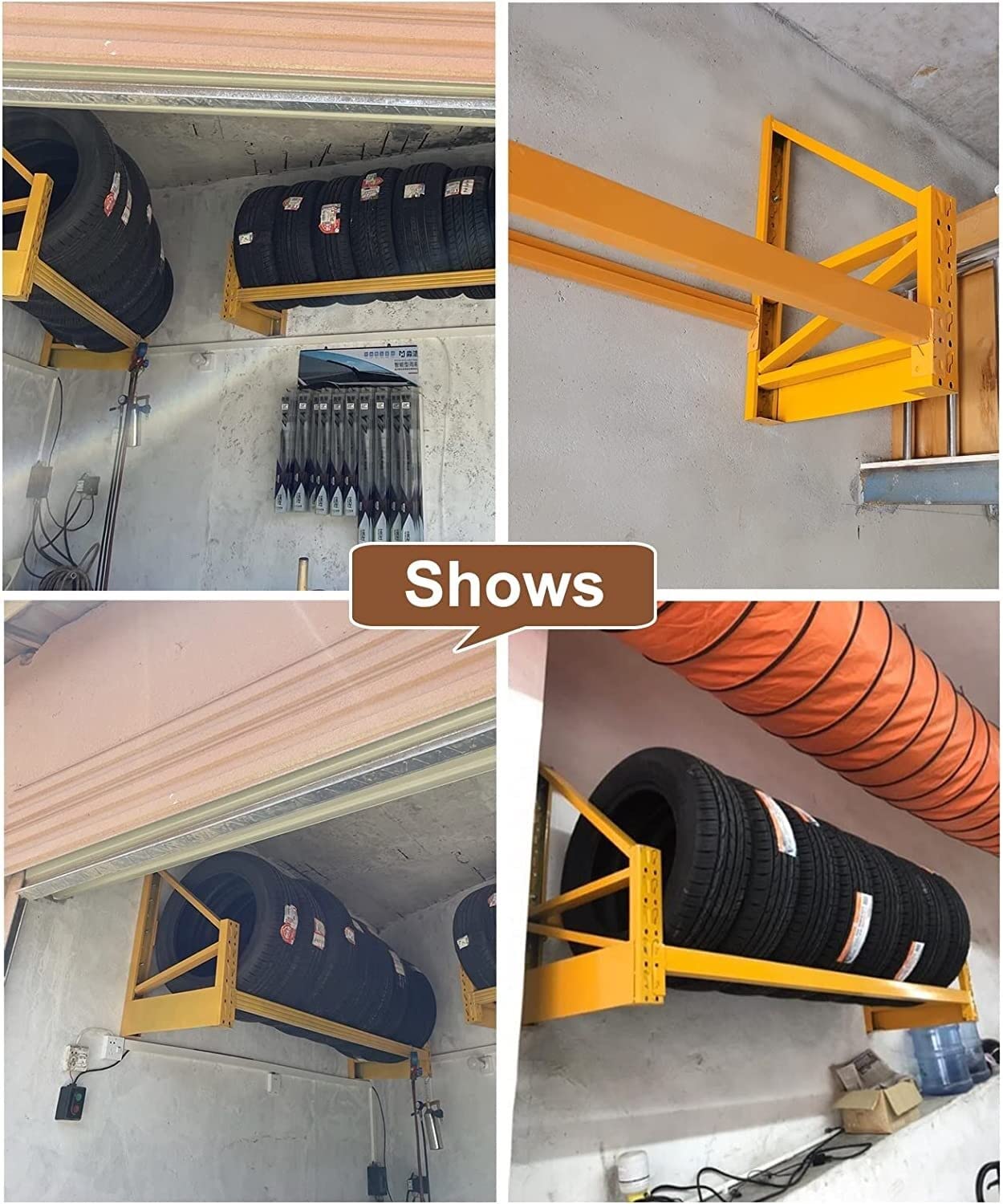 Porta Pneumatici, Porta Pneumatici da Parete, Porta Pneumatici, Porta Pneumatici in Metallo per Garage/scaffalature da Parete per Garage, scaffale per Pneumatic(150cm/59in)