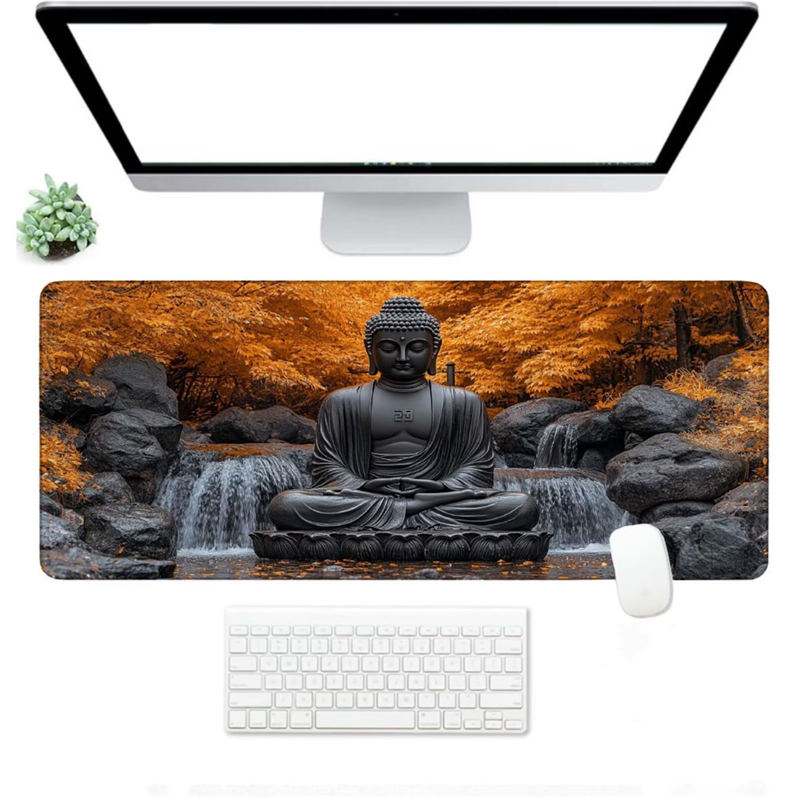 Podkładka pod mysz XXL 1500 x 800 x 3 MM, duża szara podkładka pod mysz z wodoodporną i antypoślizgową gumową Zen pod ręką zszyte krawędzie, poprawia precyzję i szybkość dla gracza W-992
