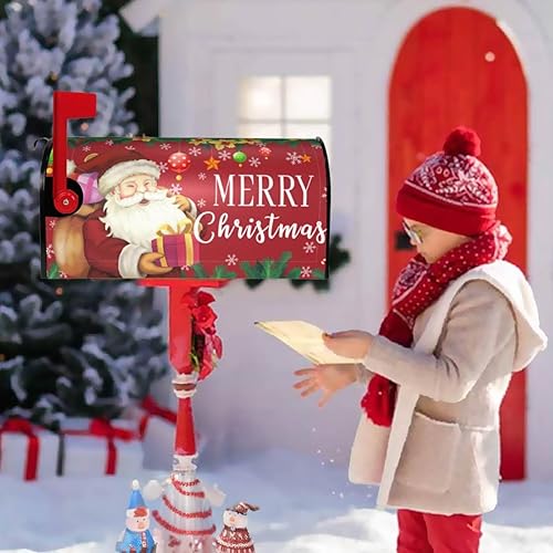 Miniatura 85 de Funda magnética para buzón de Navidad, diseño de árbol de copo de nieve de invierno, para jardín, patio, decoración del hogar, tamaño estándar, 21 x