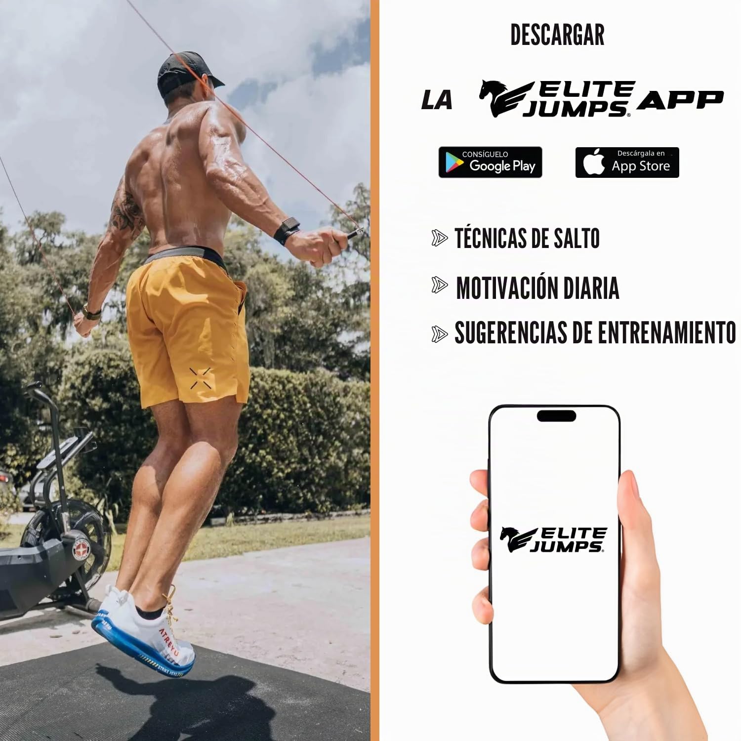 Elite Jumps Muay Thai 3.0 Weighted Jump Rope - Professionally Designed for High-Intensity Training - MMA Fitness - Heavy PVC for Full Body Workout