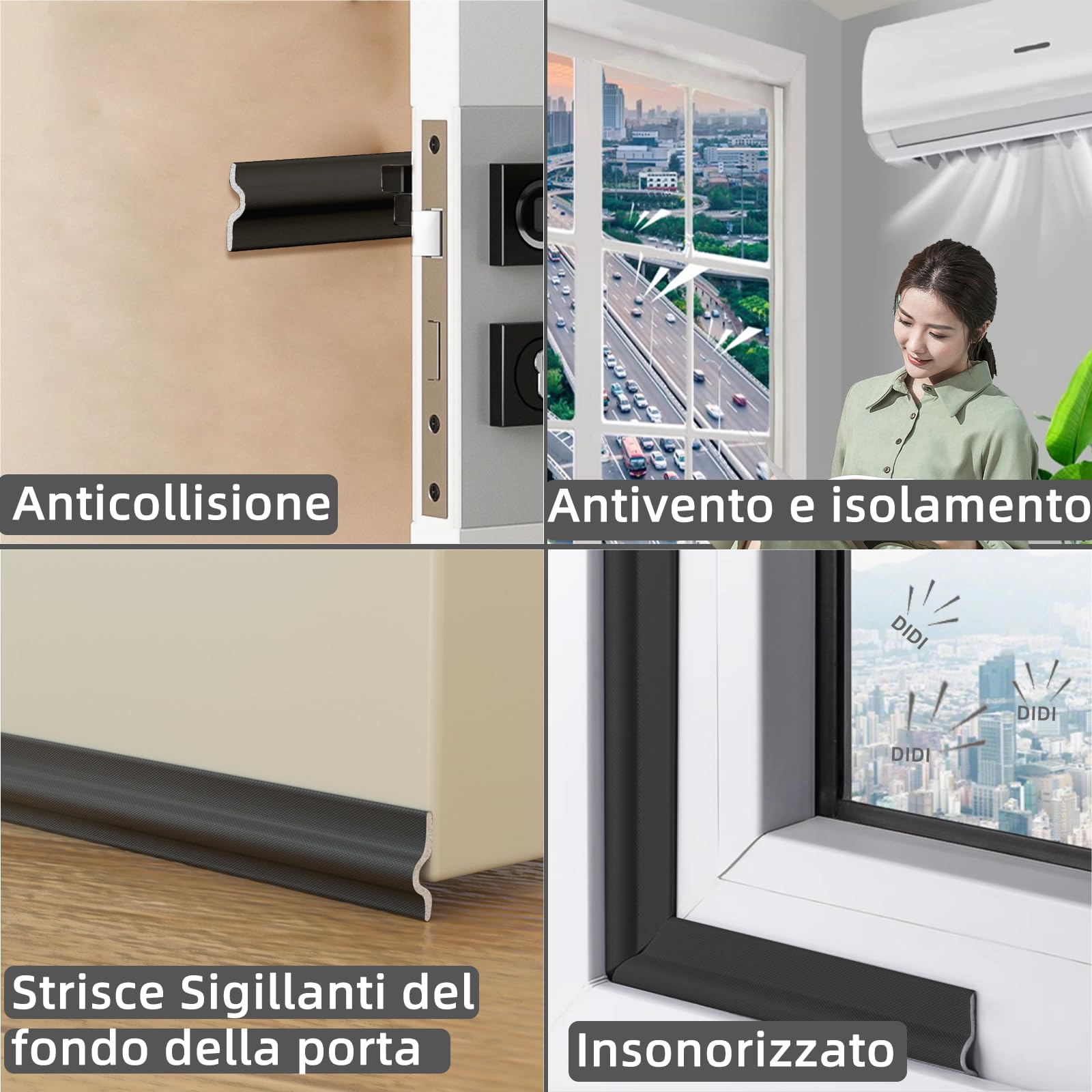 Stormguard 02SR6641000CL autoadesivo 1 m Bds parte inferiore della porta guarnizione a spazzola
