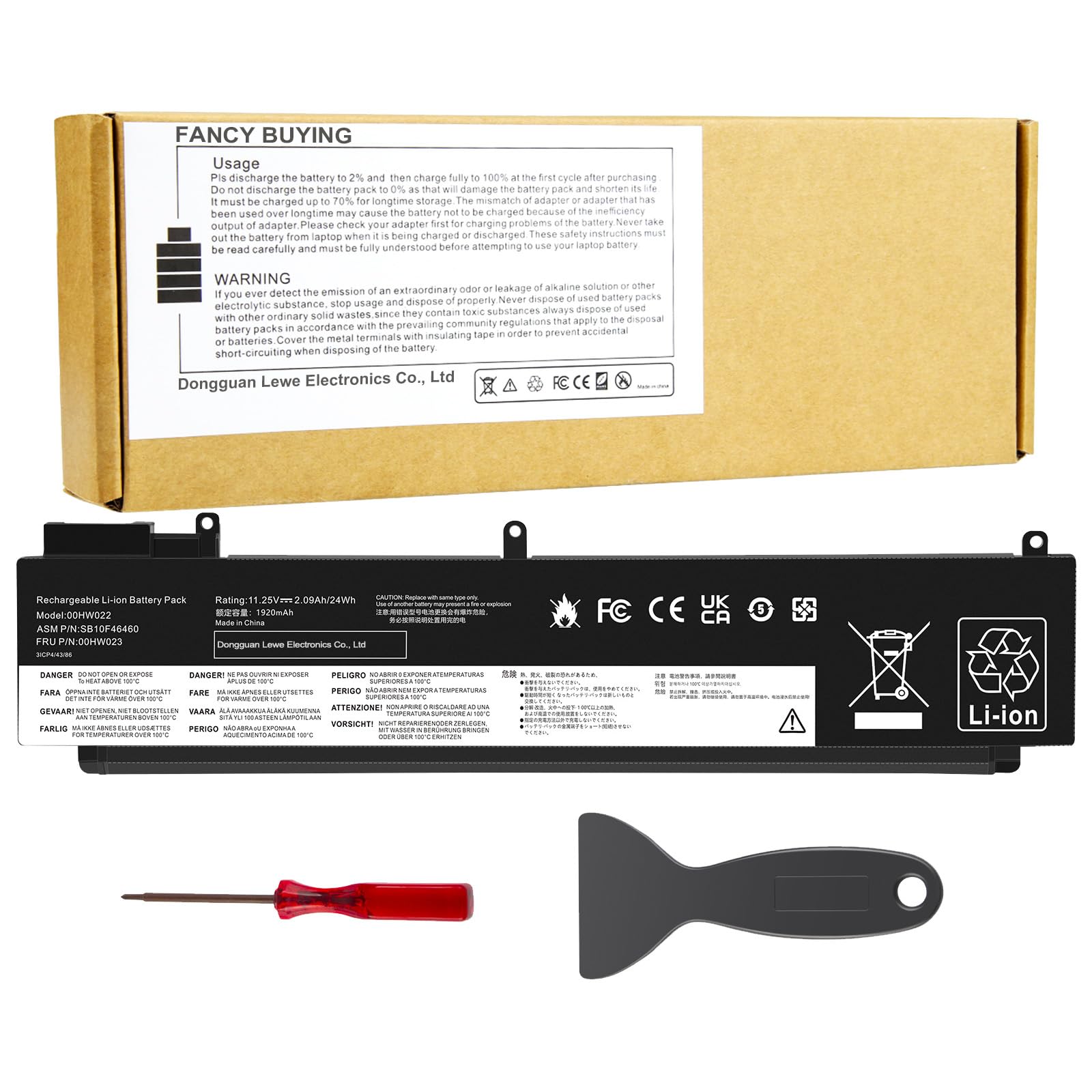 Amazon.com: Fancy Buying 11.25V 24Wh 00HW022 00HW023 Battery for