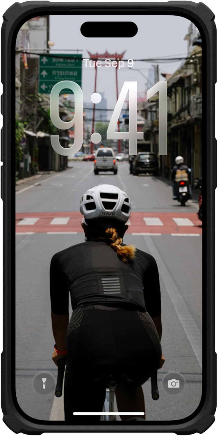 URBAN ARMOR GEAR UAG Designed for iPhone 17 Pro Case with Kickstand Plasma XTE - Compatible with MagSafe Transparent Military Grade Protective Cover, Black/Pop Orange