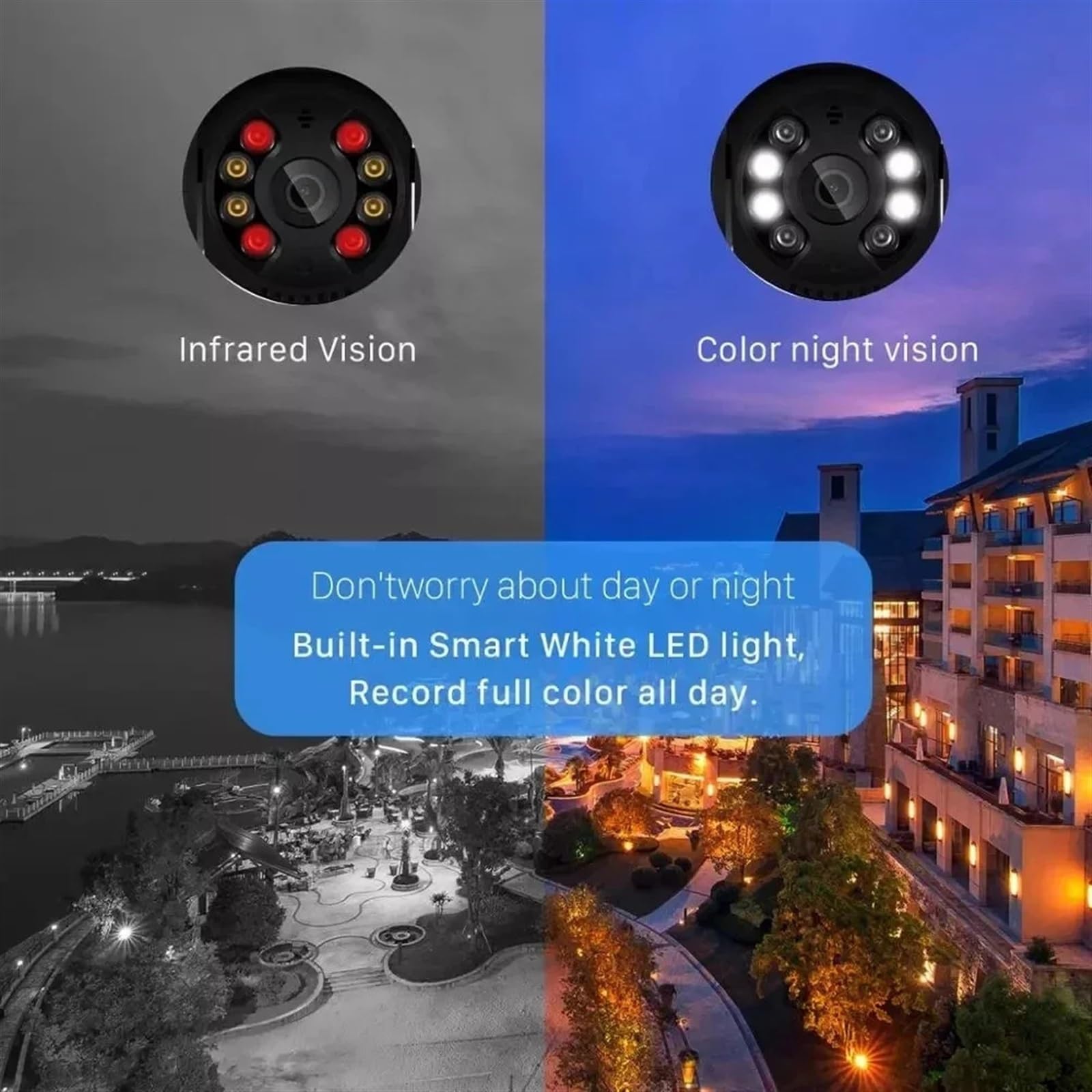 Caméra de sécurité, Caméra PTZ 4K 8MP 5MP, détection Humaine, Audio bidirectionnel, Vision Nocturne Couleur, Suivi Automatique, caméras de Surveillance(8MP Camera No Card)