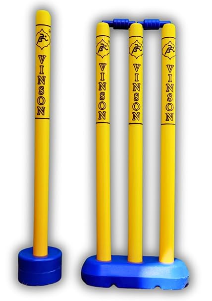Vinson Junior Cricket Stumps Set with Bowling Wicket & Stand for Kids Age Group 3 to 10 Years Old.
