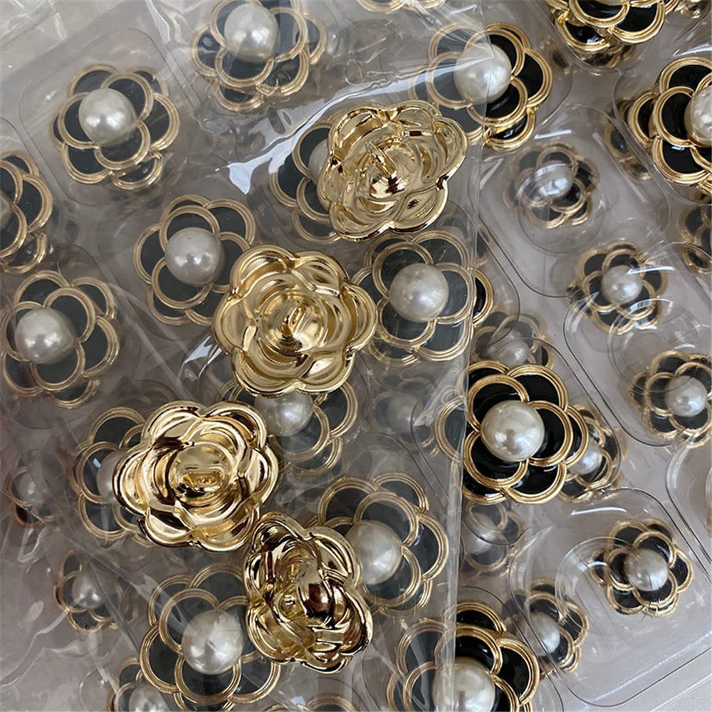 Couvre-boutons perle strass fleur de camélia : accessoires de chemise élégants, lot de 2 - France