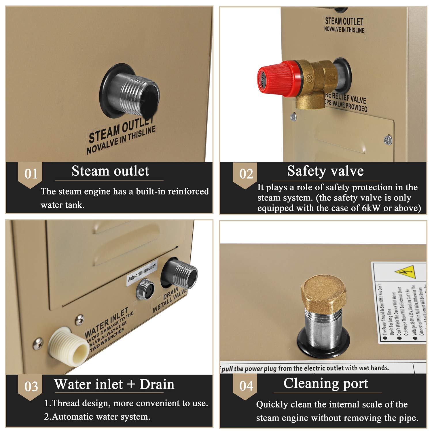 CGOLDENWALL 15KW Steam Generator Sauna Bath Steamer for Home Commercial SPA Shower with Digital LCD Controller 95-131℉ Timer : 30 min to 12 Hours for Suitable Space Heating 15m³ 220V