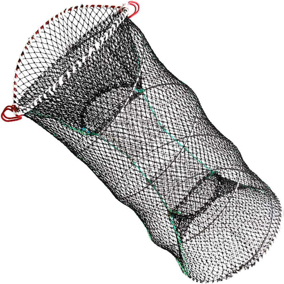 Drasry Crab Trap Bait Lobster Crawfish Shrimp Portable Folded Cast Net Magic Collapsible Fishing Traps Nets Accessories for Blue Crabs 2pcs 37.4 * 19.6in (0.66 Mesh) Black