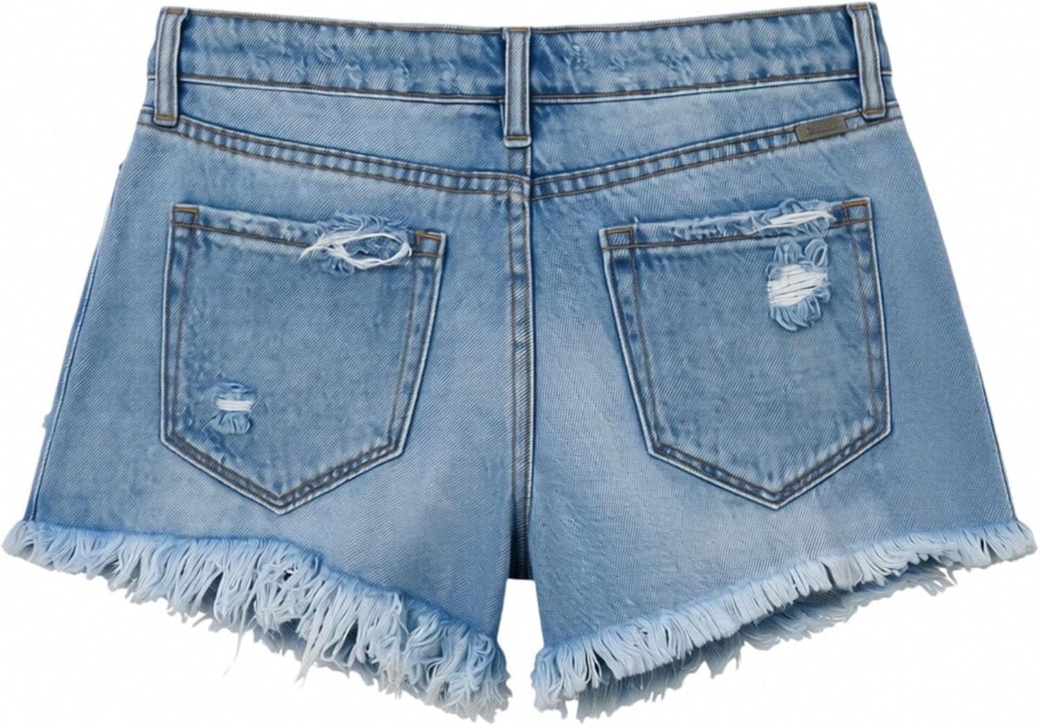 GOHRSHA Jean Shorts Womens Distressed Style Fringe Ripped Frayed Denim Shorts Mid Rise Stretchy Summer Fashion Streetwear
