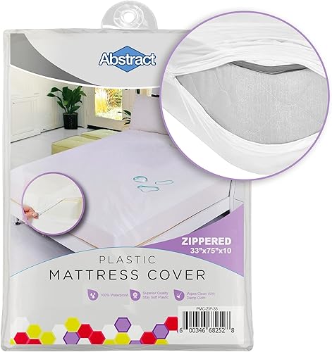 Miniatura 7 de Abstract Protector de colchón de vinilo con cierre de cremallera, lo mejor para proteger tu cama de derrames, accidentes y daños, plástico 100%