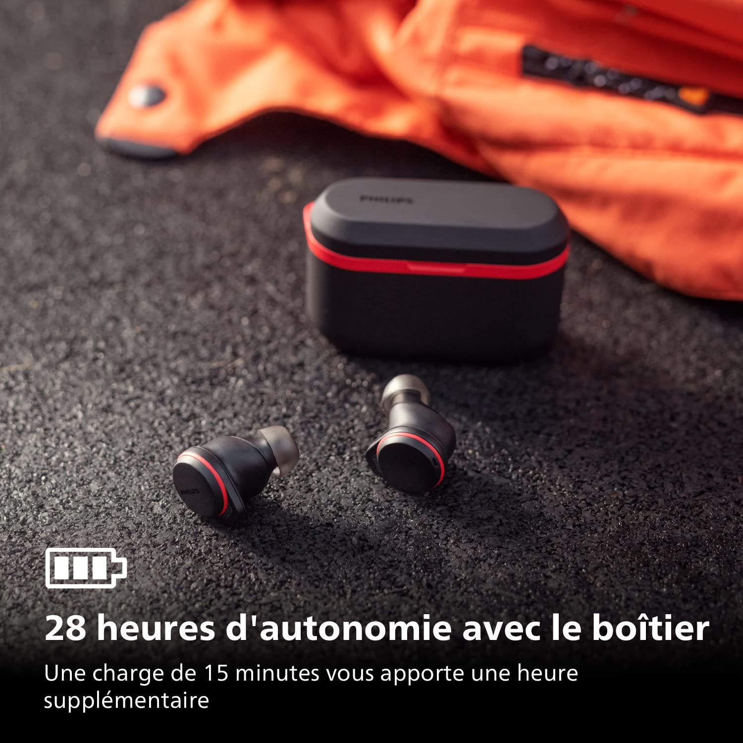 Casque sport sans fil intra-auriculaire Go True Wireless Philips TAA7507BK à réduction de bruit Pro Noir