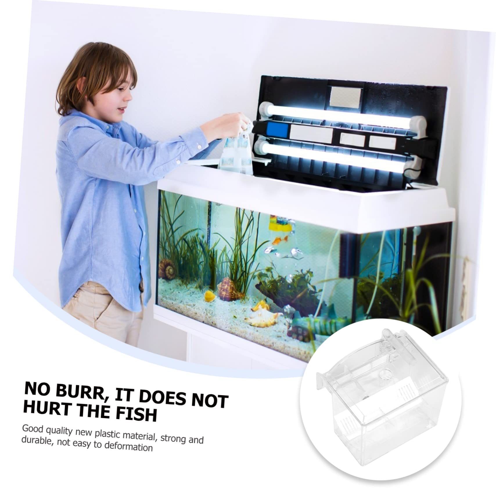1 Pieza Caja de Aislamiento para Acuarios Caja de Cría de Peces con Diseño Neumático para Aislar Peces Enfermos o Mantiene el Agua y el el Hábitat Acuático