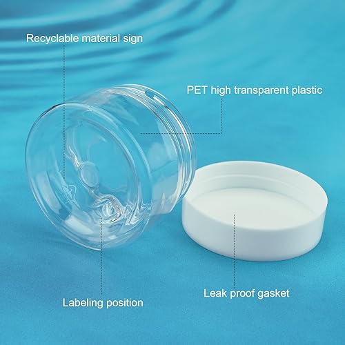 Miniatura 3 de Cosywell Tarros de viaje de plástico para crema para artículos de tocador, paquete de 4 lociones vacías a prueba de fugas y aprobadas por la TSA,