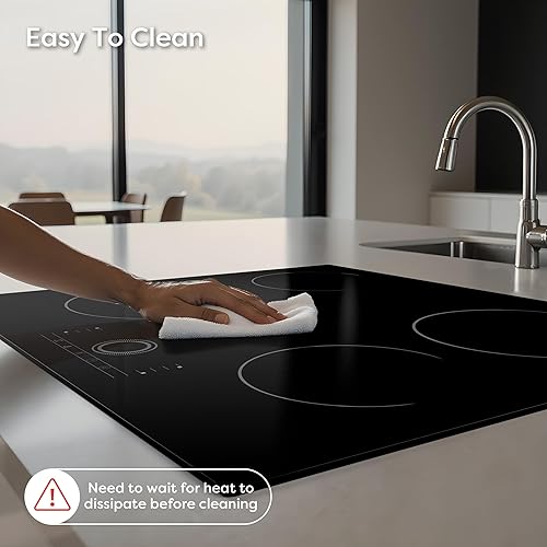 Miniatura 6 de CDV - Placa eléctrica de 4 quemadores de 24 pulgadas, estufa eléctrica integrada, 220-240 V con bloqueo para niños, control táctil, indicador de