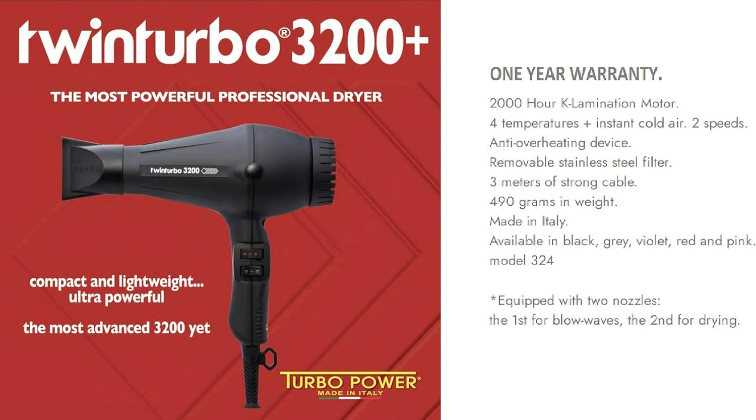 Turbo Power Twin Turbo 3200 324 [Health and Beauty] Black 1.0 Count : Beauty & Personal Care