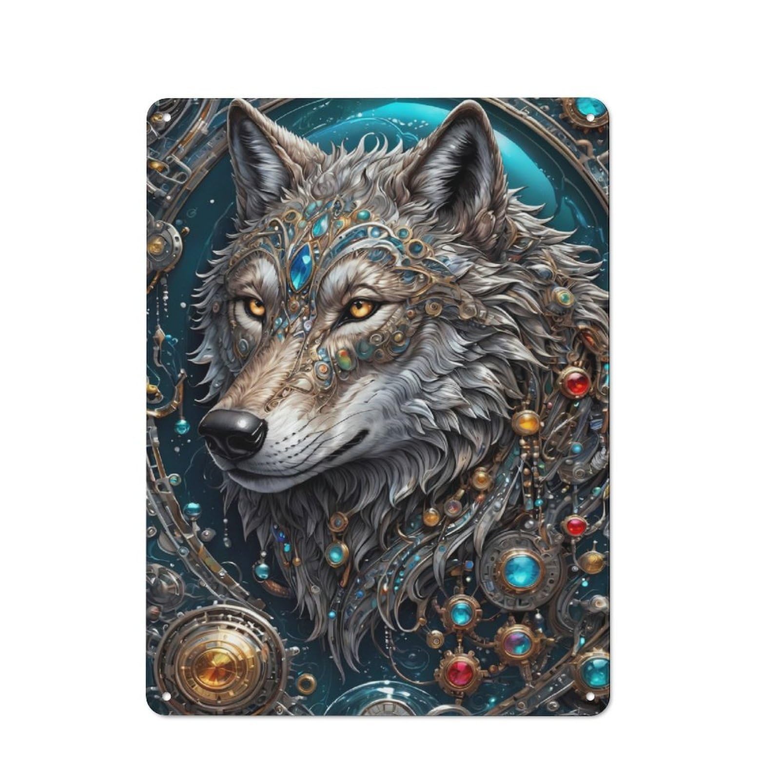 Shop Front Style Galactic Overlord Wolf Cafe Metal Sign 40x30cm, Bistro Wall Plaque for Tea Room, Shop Wall Or Breakfast Area