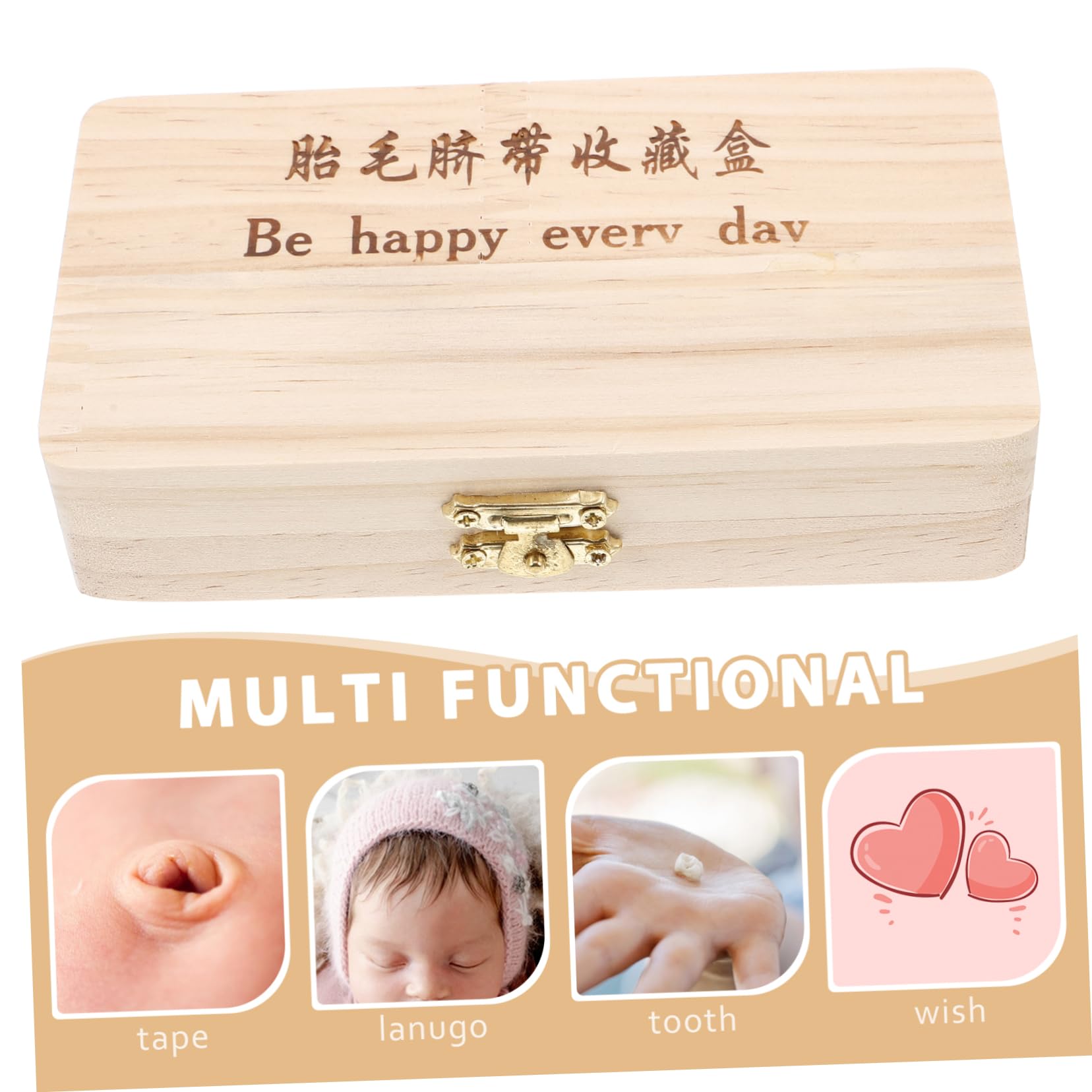 SUPVOX Baby Keepsake Box with 4 Storage Bottles for Newborn Fetal Hair and Umbilical Cord Memory Preservation Infant Milestone Gift - Image 3